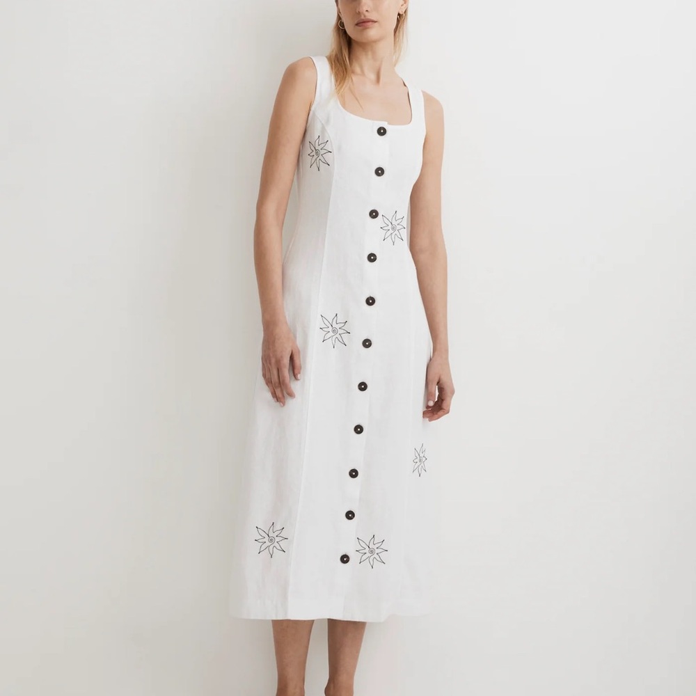 Madewell Buttoned Front Midi Dress 12 EUC